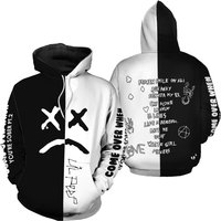 Lil Peep Gothboiclique Black White Unisex 3d Full Printing Hoodie, Lil Peep All Over Print 3d Hoodie, Face Mask