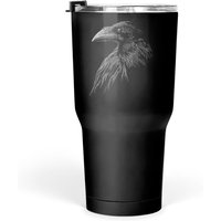Mystical Black Raven Illustration Crow Artwork Tumblers 30 Oz