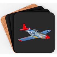 P-51 Mustang Red Tail - Plane - Coasters