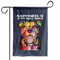 Pit Bull - Happiness Is A Pit Bull Smile Garden Flags