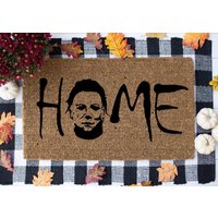 Michael Myers Home Doormat Decor Entryway Pumpkin Halloween