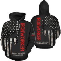 Men's Ironworker Skull Black Hoodie - Motivational Wear