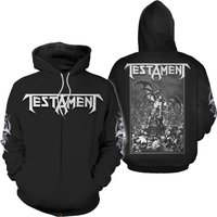 Testament Unisex Zipped Hoodie: Pitchfork Horns (back Print)