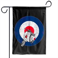 Mod Scooter And Roundel In A Distressed Vintage Style - Mod Scooter - Garden Flags