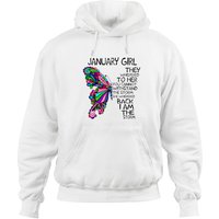 January Girl She Whispered Back I Am The Storm Butterfly Hoodies