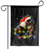 Black Cat Lover Led Christmas - Black Cat Christmas - Garden Flags