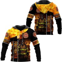 Firefighter Hoodies 3d Printed Zipper Hoodies