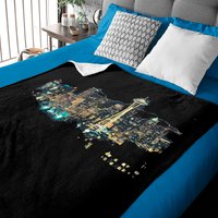 Seattle Baby Blankets Skyline At Night Washington City Light