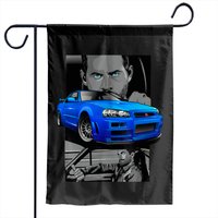 Paul Walker X Gtr-r34 - Paul Walker Gtr R34 - Garden Flags