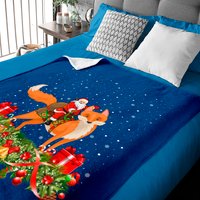 Foxes Lover Xmas Santa Riding Fox Christmas Baby Blankets