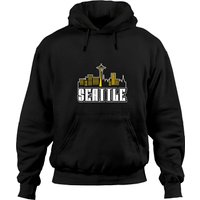Seattle Downtown Design With Space Needle Hoodies