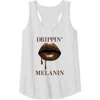 Melanin Womens Drippin' Lips Black History Pride Africantank Top