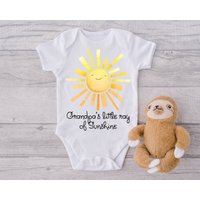 Grandpa's Little Ray Of Sunshine Baby Onesie