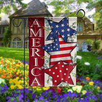 Red White Blue Star Patriotic Garden Flag, Stars And Stripes Yard Flag