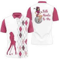 Golf Lady Talk Birdie To Me Polo Shirt Golfing Polo Shirt