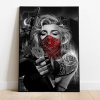Gangsta Marilyn Monroe Uzi Red Bandana
