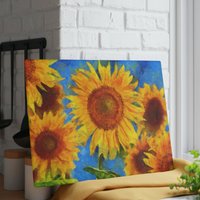 Van Gogh Sunflowers Glass Cutting Board