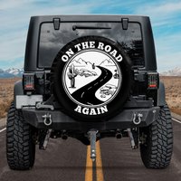 Spare Tire Cover For Camper, On The Road Again Spare Tire Cover