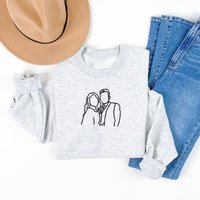 Custom Embroidered Sweatshirt, Custom Portrait From Photo Crewneck