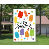 Hello Summer, House Flag, Popsicles Ice Cream