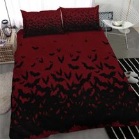 Gothic Bedding Set - Swarming Bats Goth Bedding, Gothic Home Decor