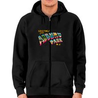 Greetings From Asbury Park New Jersey Zip Hoodies