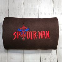Spider Super Hero Sweatshirt, Spider Embroidered Crewneck