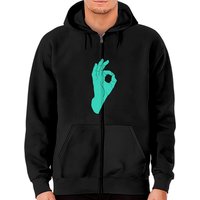 Hand Sign A-ok Zip Hoodies