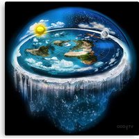 Flat Earth With Dome Art Canvas