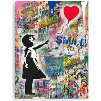Balloon Girl Street Art Mashup Canvas