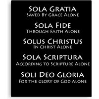 The 5 Solas Of The Christian Faith White Ink Canvas
