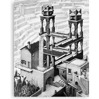 Escher Waterfall Geometry Geometric Mathematic Canvas