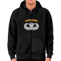 Airborne Jump Wings With Airborne Tab Zip Hoodies