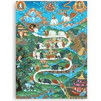 Buddhism Print - The Nine Mental Abidings Samatha Canvas