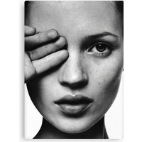 Kate Moss Portrait, Black And White Art Canvas
