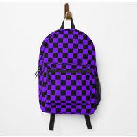 Checkerboard Black/purple Backpack