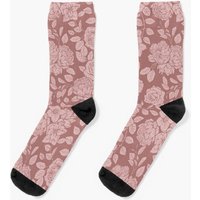 Dusty Rose Floral Socks