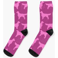 Golden Retriever Pattern Pink Socks