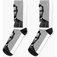 Abraham Lincoln Portrait With Gettysburg Address Socks