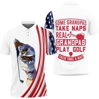 Golf Grandpas Plays Golf Take Naps Real Gift For Golfing Lovers Polo Shirt