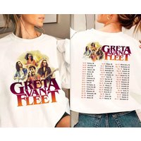 Greta Van Fleet Tour Concert Dates T-shirt, Greta Van Fleet Rock Band 2018 Tour Shirt