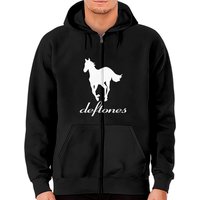 Vintage Deftone White Pony Zip Hoodies