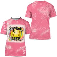 Softball Life Shirt Bleached 3d Tshirt