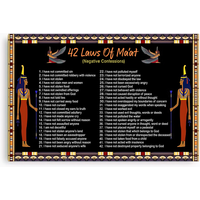 The 42 Laws Of Maat - Negative Confessions Canvas