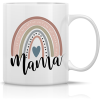 Mama Coffee Mug Boho Scandinavian Pastel Watercolor Rainbow Mothers Day Idea For New Mom