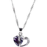 Heart Cut Sterling Silver Pendant Necklace