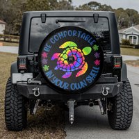 Tie Dye Turtle - Be Comfortable In Your Own Shell Spare Tire Cover