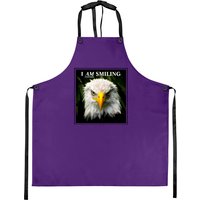 Funny I Am Smiling Grumpy Eagle Photo Aprons