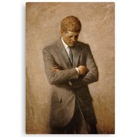 John F Kennedy Vintage Portrait By Aaron Shikler Canvas