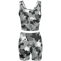 All-over Print Women's Yoga Set, Comfort Wear, Regular Fit, Camouflage Printed Design As Shown